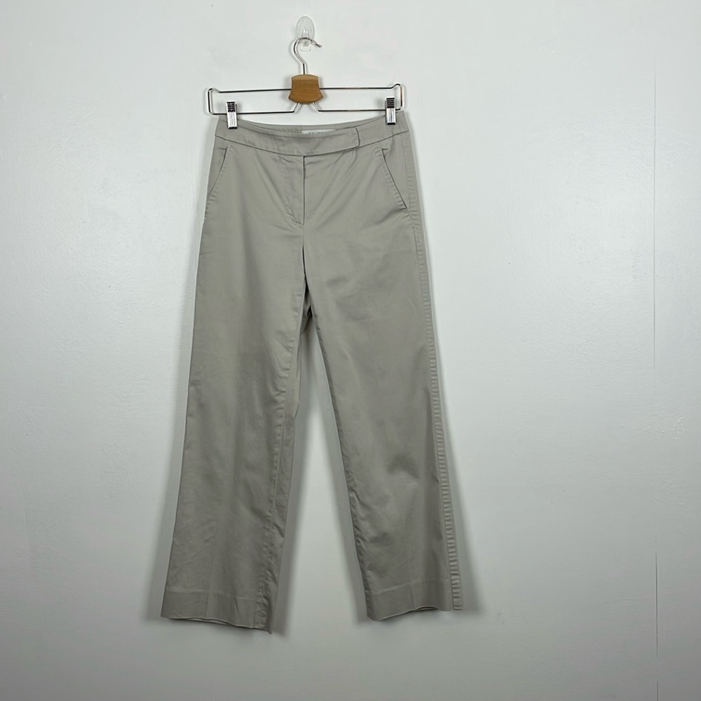 Max Mara Straight Leg Khaki Womens 4 Beige Stretch Business 4 Pocket Dress Pants